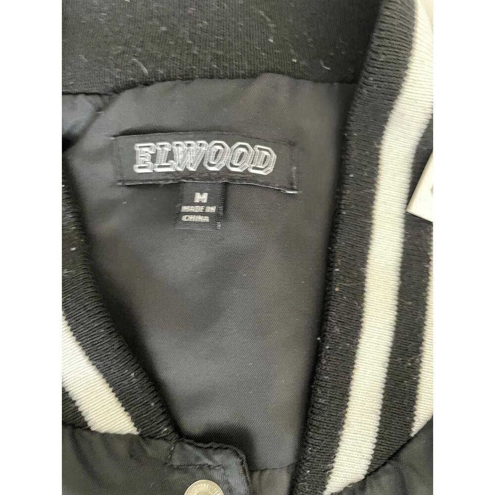 Elwood Black Satin Varsity Bomber Jacket Size M - Picture 6 of 6
